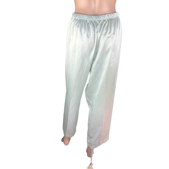 Vintage Val Mode Lingerie 2 Pieces Pale Green Satin Pant & Top Sleepwear Set M - Picture 6 of 12